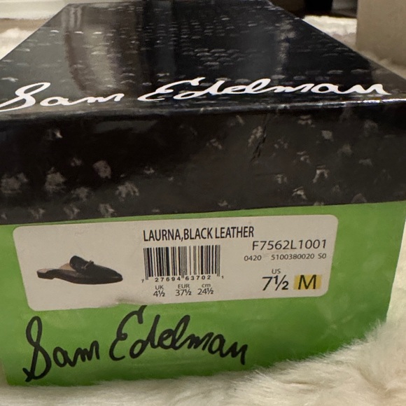 Sam Edelman Black Loafers with Gold Detail - Picture 5 of 5